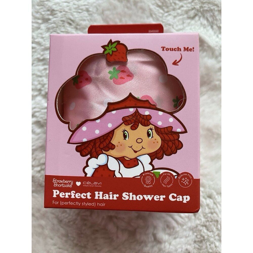 Celavi Strawberry Shortcake Shower Cap Perfect Hair Shower Cap Pink Strawberries
